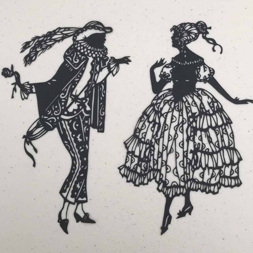 🔥ON SALE🔥Pair💖 SET 💖 Handmade PaperCut Silhouette Scherenschn…